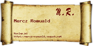 Mercz Romuald névjegykártya